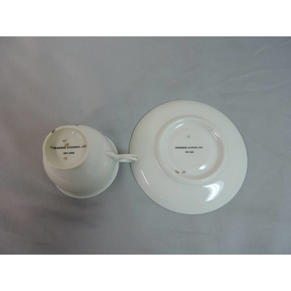 Vintage Frederik Lunning demitasse cup and saucer, Lily of the Valley pattern - Picture 3 of 5